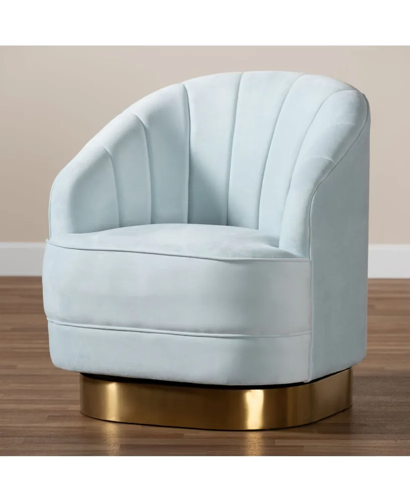 Furniture Fiore Glam and Luxe Upholstered Swivel Accent Chair