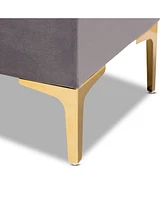Furniture Valere Glam and Luxe Upholstered Button Tufted Storage Ottoman
