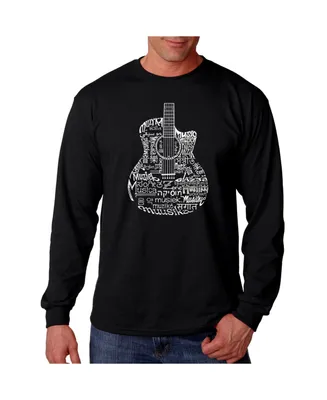 La Pop Art Men's Word - Languages Guitar Long Sleeve T-Shirt