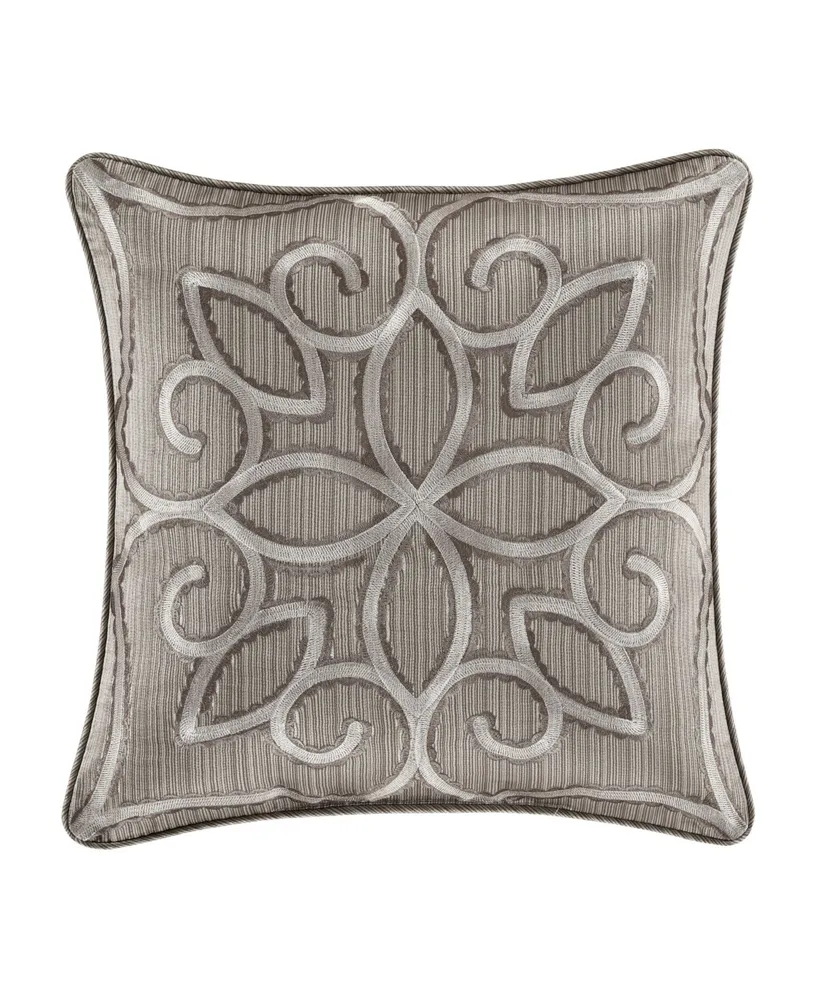 J Queen New York Deco Decorative Pillow, 18" x 18" - Silver