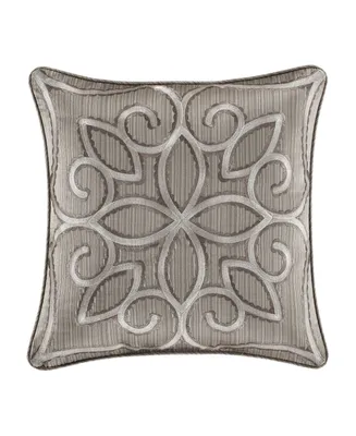 J Queen New York Deco Decorative Pillow, 18" x 18" - Silver