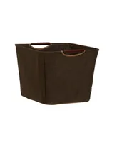 Household Essentials Tapered Storage Bin with Wood Handles