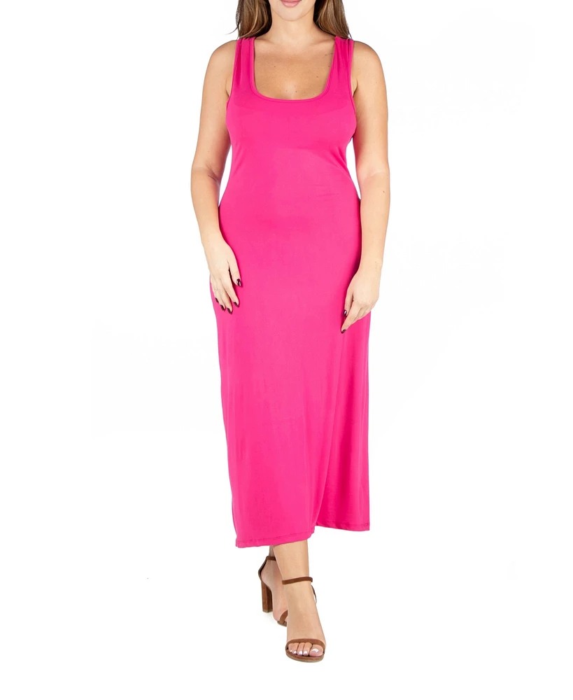 24seven Comfort Apparel Plus Racerback Maxi Dress