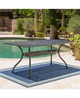 Noble House Austin Outdoor Cast Rectangular Dining Table