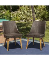 Noble House Delphi Outdoor Dining Chairs with Legs, Set of 2