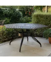 Noble House Cayman Traditional Outdoor Cast Hexagonal Dining Table