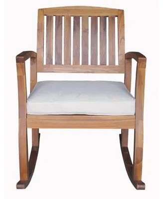 Noble House Dewitt Outdoor Rocking Chair with Cushion
