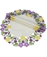 Xia Home Fashions Fancy Flowers Round Doily - Set of 4