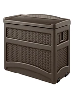 Suncast DBW7500 73 Gallon Outdoor Patio Storage Chest with Handles & Seat, Java