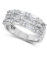 Arabella Cubic Zirconia Baguette Band Sterling Silver