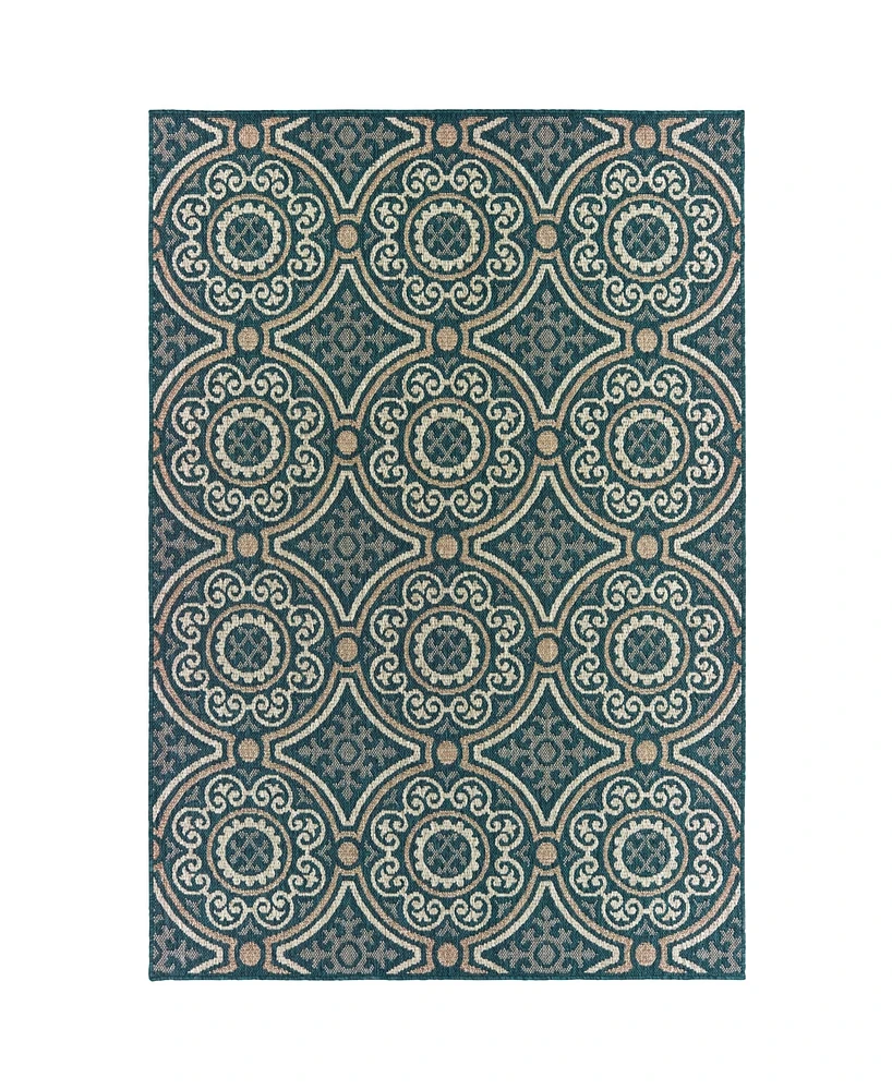 Oriental Weavers Latitude Blue 7'10" x 10' Outdoor Area Rug