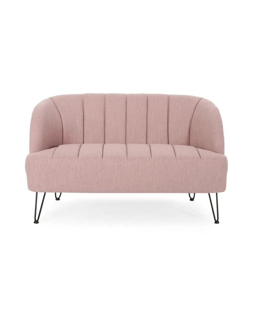 Noble House Lupine Modern Loveseat with Hairpin Legs