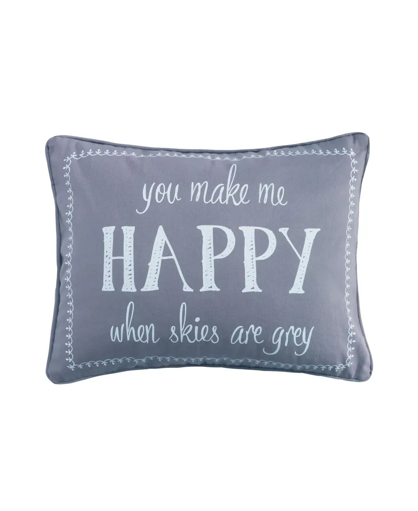 Levtex Gramercy Happy Decorative Pillow, 14" x 18"