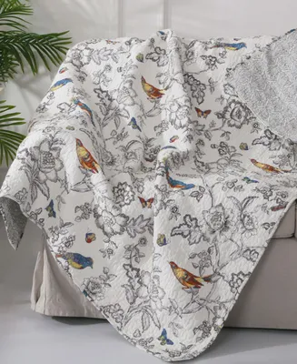 Levtex Mockingbird Toile Reversible Quilted Throw, 50" x 60"