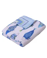 Levtex Catalina Fish Reversible Quilted Throw, 50" x 60"