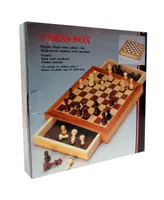 Trademark Games Inlaid Walnut Style Magnetized Wood Wstaunton Wood Chessmen