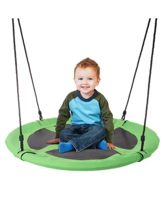 Hey Play Saucer Swing - 40" Diameter Hanging Tree Or Swing Set Outdoor Playground Or Backyard Play Accessory Round Disc With Adjustable Rope