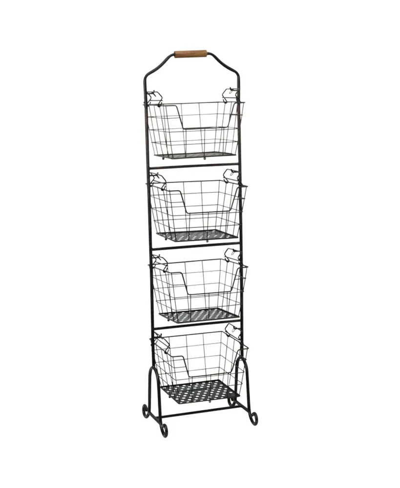 Sorbus 3-Tier Wire Market Basket Storage Stand