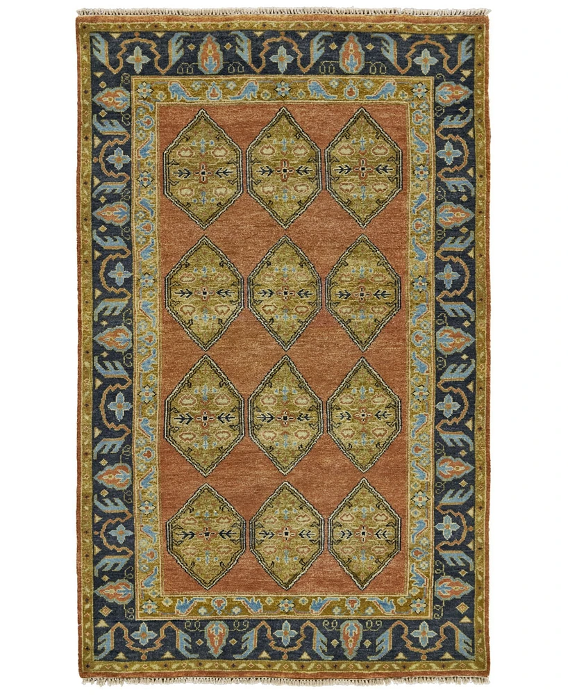 Feizy Ustad R6111 Rust 5'6" x 8'6" Area Rug