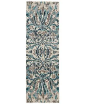 Feizy Keats R3467 Aqua 2'7" x 8' Runner Rug