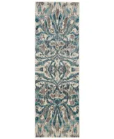 Feizy Keats R3467 Aqua 2'7" x 8' Runner Rug