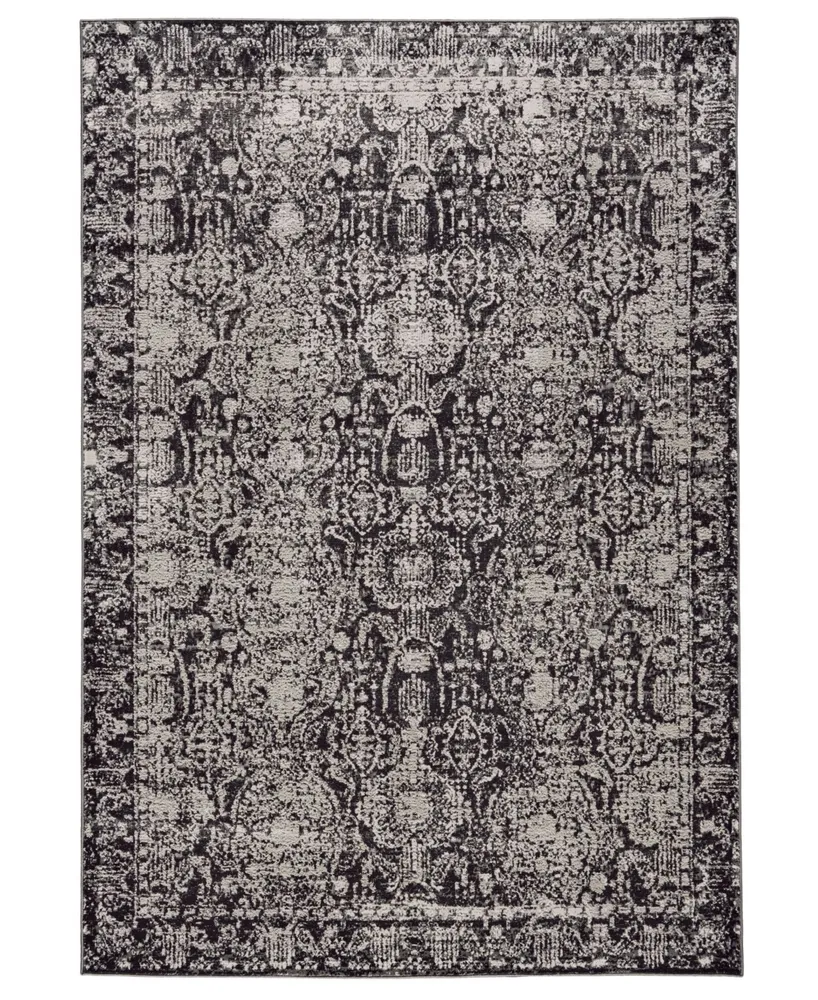 Feizy Prasad R3680 Charcoal 5' x 8' Area Rug