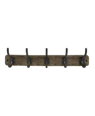 Spectrum Richmond Wall Mount 5-Hook Wood Rack