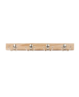 Spectrum Stratford Wall Mount 4-Double Hook Wood Rack