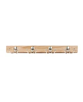 Spectrum Stratford Wall Mount 4-Double Hook Wood Rack