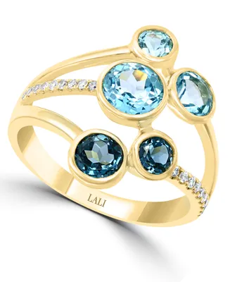 Lali Jewels Multi-Gemstone (2 ct. t.w.) & Diamond (1/10 Ring 14k Gold