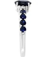 Lali Jewels Sapphire (1-5/8 ct. t.w.) & Diamond (1/20 ct. t.w.) Ring in 14k White Gold