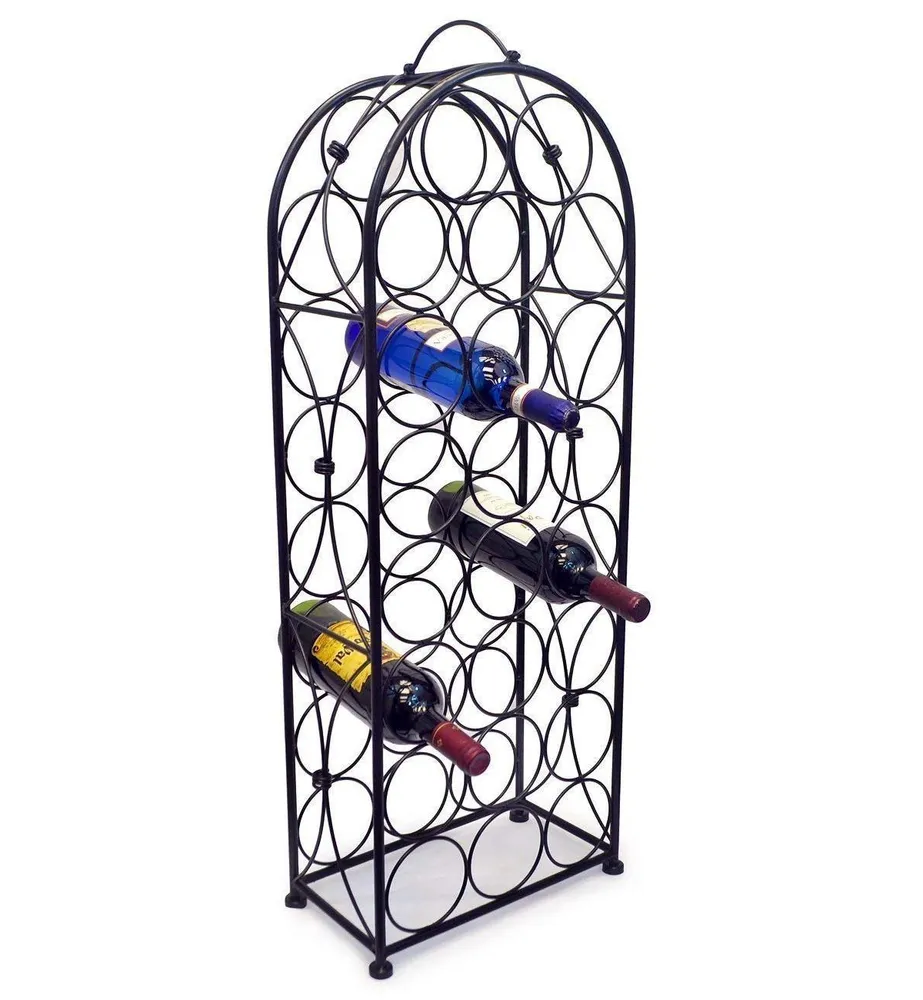 Sorbus 23-Bottle Bordeaux Chateau Wine Rack - Elegant Storage, Timeless Style, Optimal Freshness for Your Wine Collection (Black)