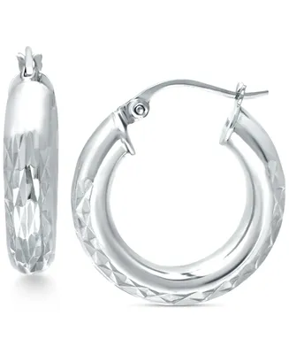 Giani Bernini Small Embellished Hoop Earrings in Sterling Silver, 25mm, Created for Macy's