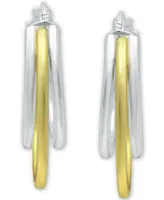 Giani Bernini Small Two-Tone Triple Hoop Earrings, 20mm, Created for Macy's