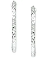 Giani Bernini Small Textured Hoop Earrings in Sterling Silver, 1", Created for Macy's