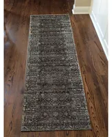 Km Home Silvano Sil- Brown 2'2" x 7'7" Runner Rug