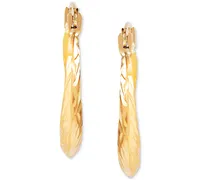 Small Textured Hoop Earrings in 14k Gold