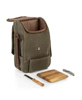 Legacy by Picnic Time 2 Bottle Insulated Wine & Cheese Cooler with Cheese Board, Knife & Corkscrew