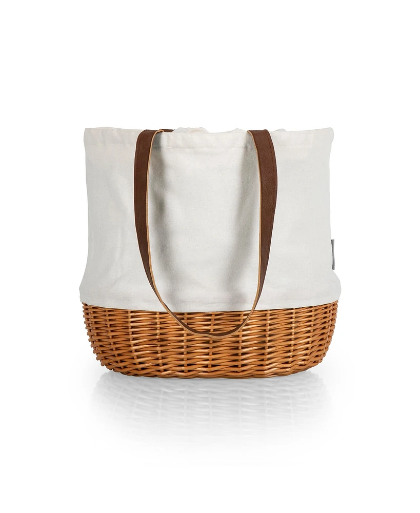 Picnic Time Coronado Canvas and Willow Basket Tote