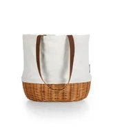 Picnic Time Coronado Canvas and Willow Basket Tote