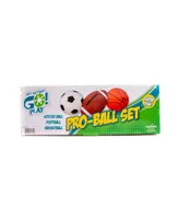 Toysmith Get Outside Go Pro-Ball Set, Pack of Soccer Ball, Football and 5-Inch Basketball