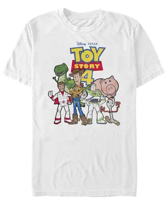 Fifth Sun Men's Disney Pixar Toy Story 4 New Group Shot Movie Logo Poster Short Sleeve T-shirt