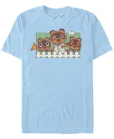 Fifth Sun Men's Animal Crossing New Horizons Nook Family Portrait Short Sleeve T-shirt