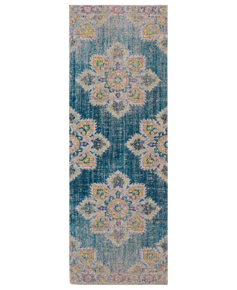 Closeout! Amer Rugs Eternal Ete-22 Turquoise 2'7" x 7'6" Runner Rug