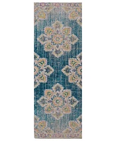 Closeout! Amer Rugs Eternal Ete-22 Turquoise 2'7" x 7'6" Runner Rug