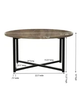 Household Essential Round Coffee Table With Frame