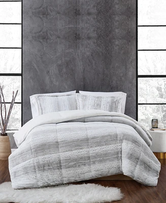 Christian Siriano New York Snow Leopard 3 Piece Comforter Set, King