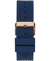 Guess Men's Blue Silicone Strap Watch 46mm