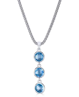 Sky Blue Topaz Dangle 18" Pendant Necklace (2-3/4 ct. t.w.) in Sterling Silver, 18" + 3" extender