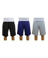 Galaxy By Harvic Men's 3-Pack Moisture-Wicking Active Mesh Shorts